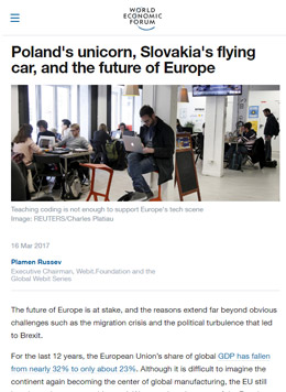 Световен икономически форум: Полският еднорог, летящата кола на Словакия и бъдещето на Европа